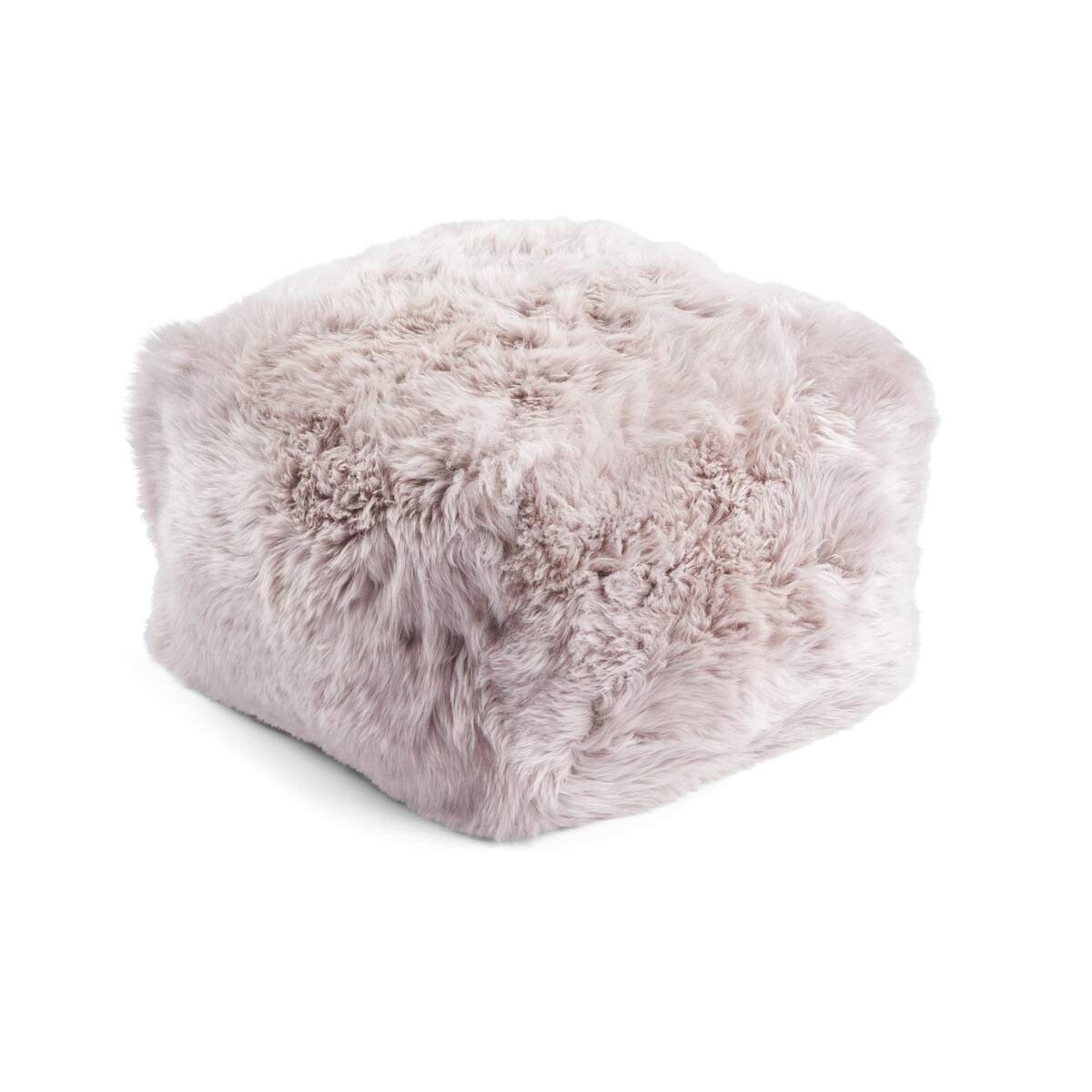 LONG WOOL SHEEPSKIN POUF