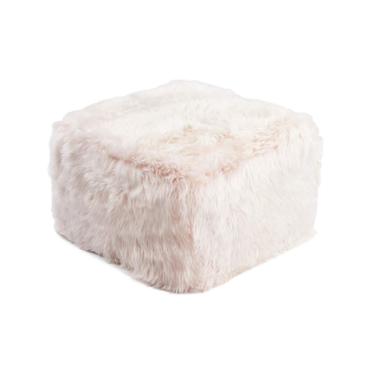 LONG WOOL SHEEPSKIN POUF