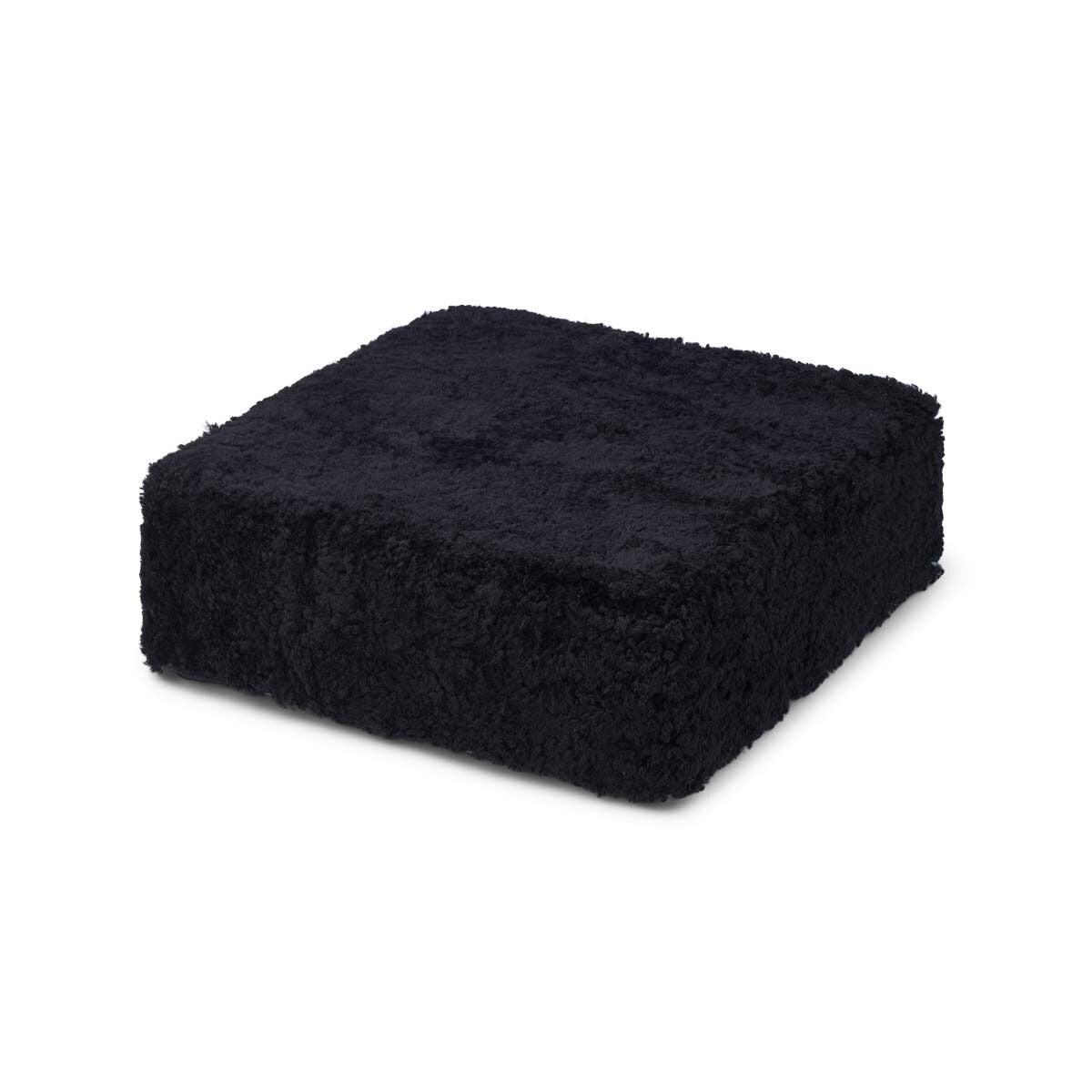 SHORT WOOL CURLY SHEEPSKIN POUF