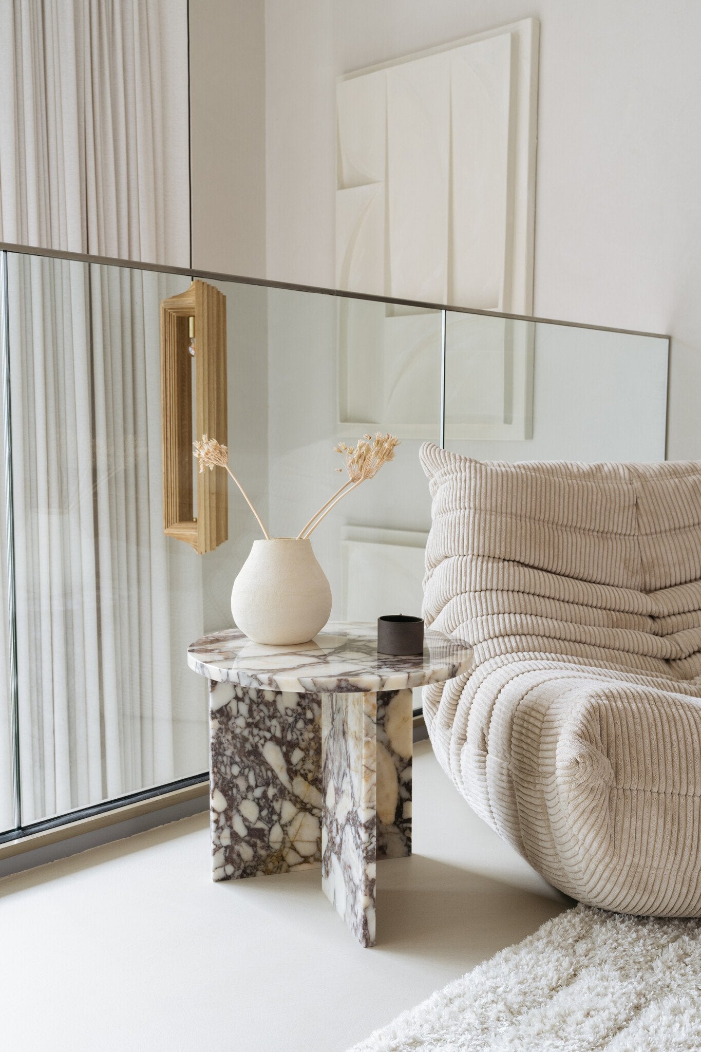 STUDIO FEMME CALACATTA VIOLA MARBLE SIDE TABLE JUNE
