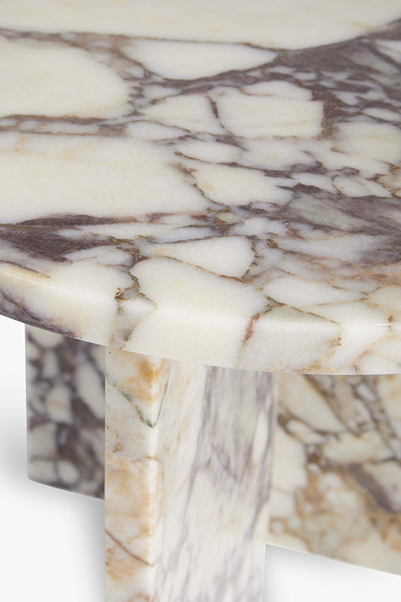 STUDIO FEMME CALACATTA VIOLA MARBLE SIDE TABLE JUNE