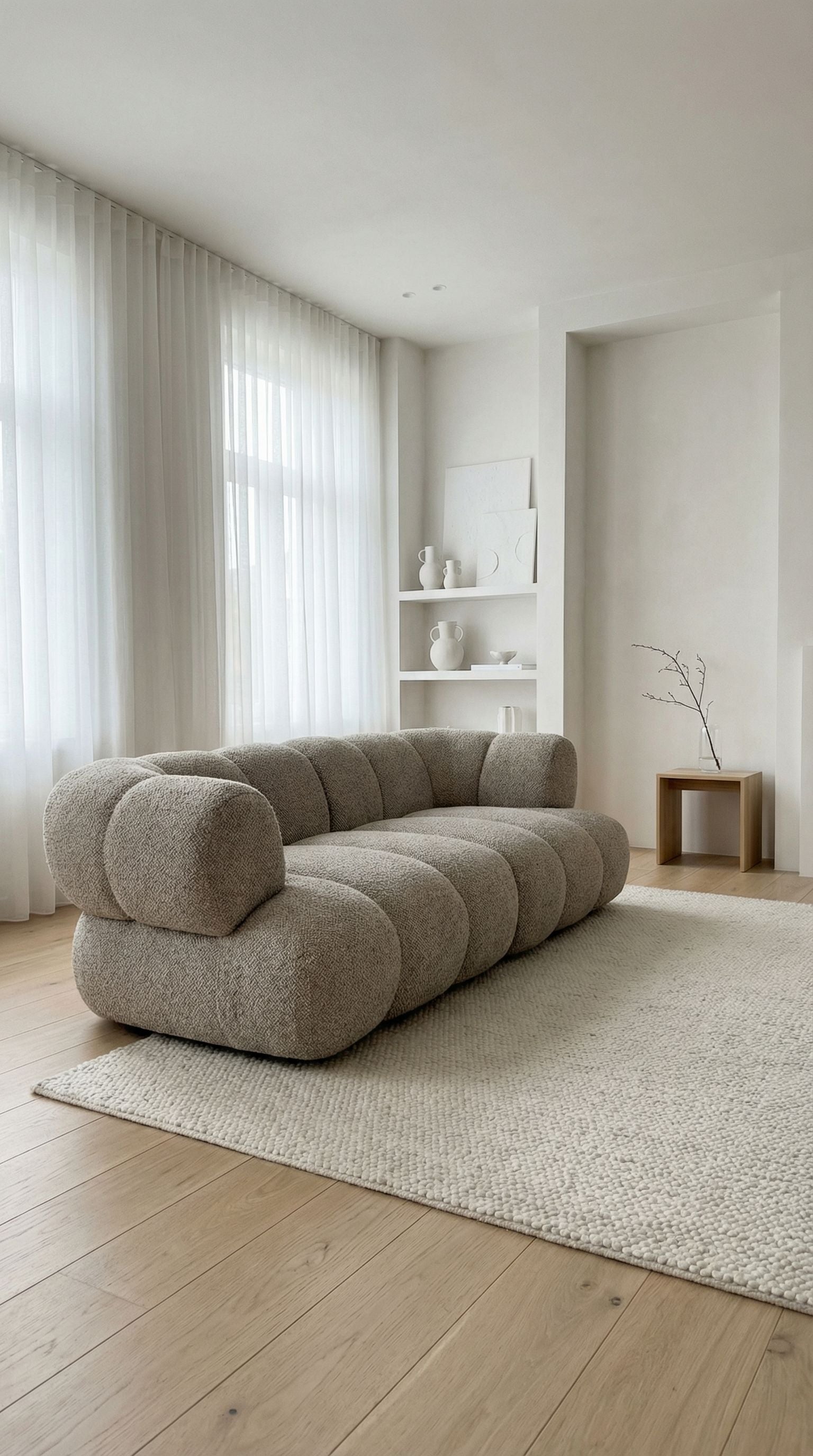 Soren Two-Seater Sofa – Sand Bouclé
