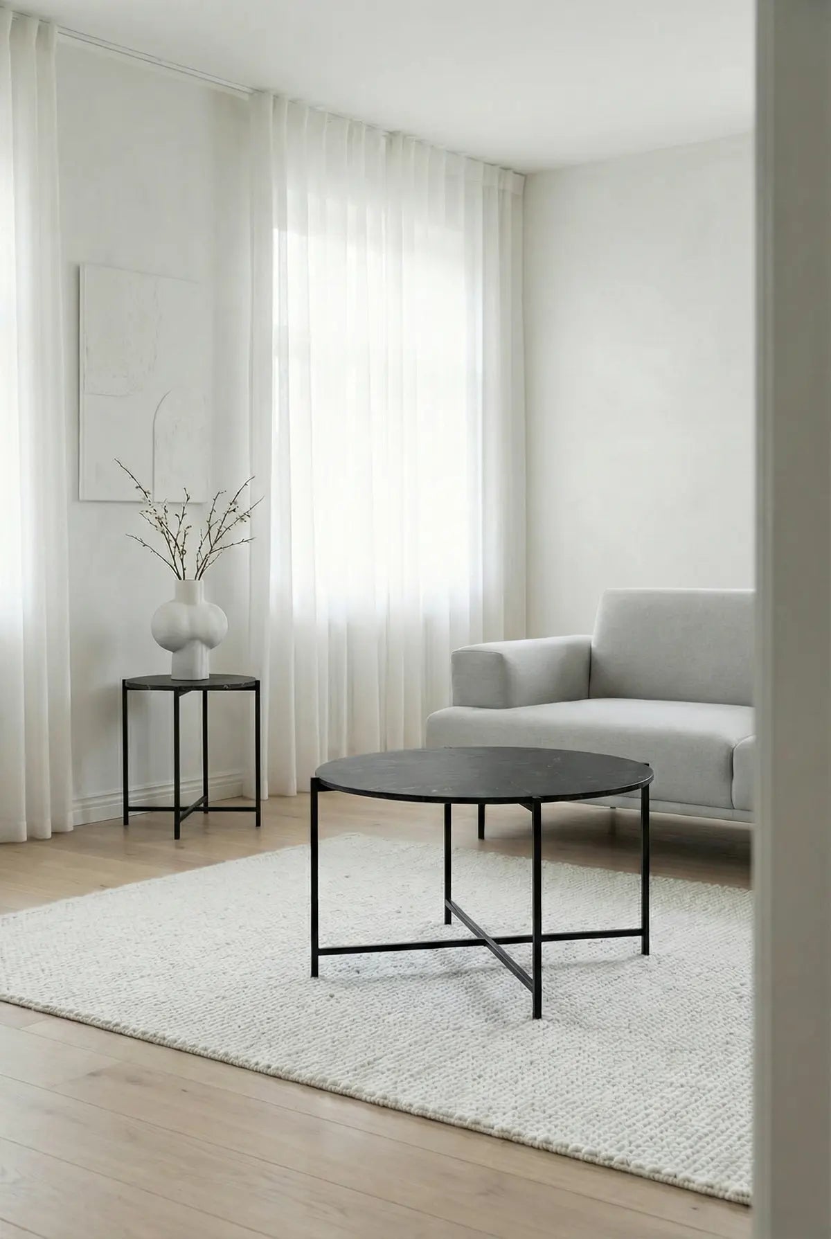 Eira Round Coffee Table – Matt Black