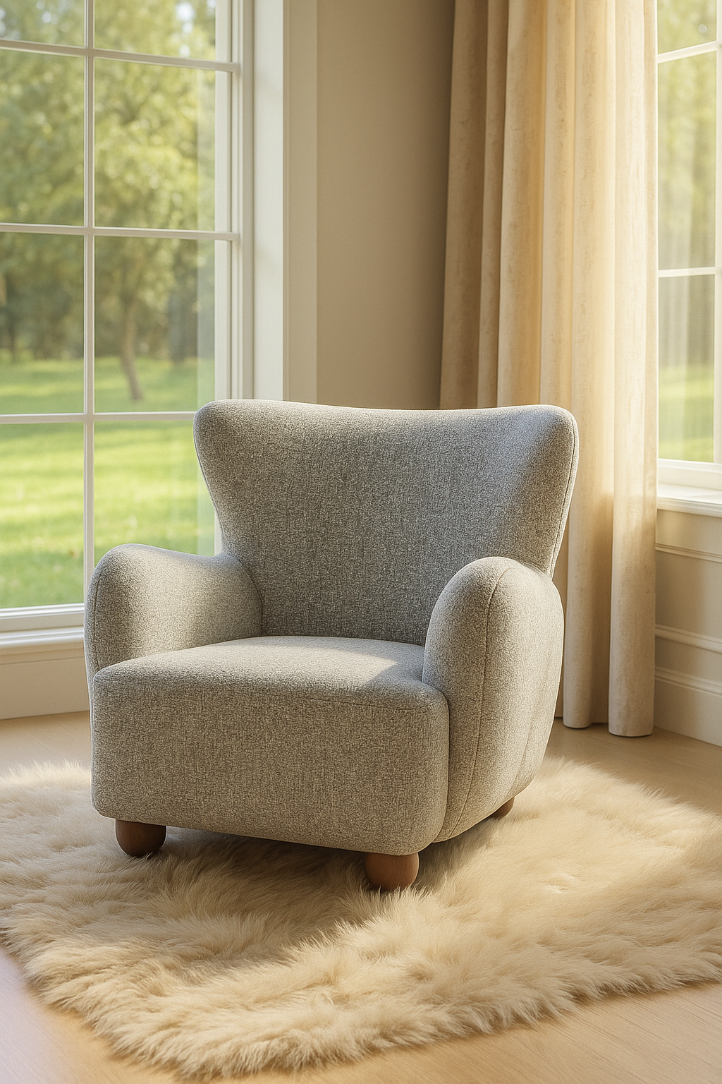 Greige Hui Large Arm Chair