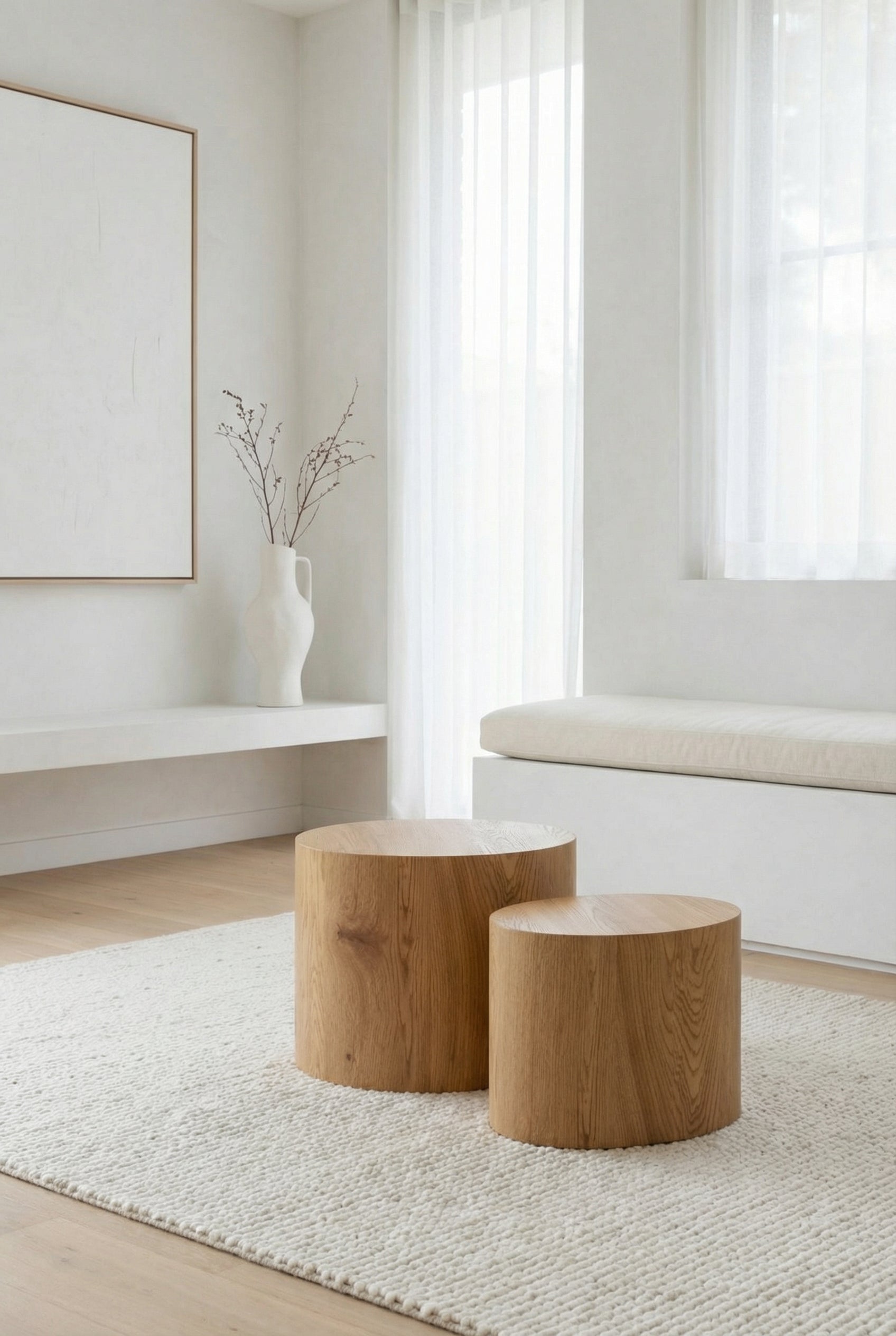 Elva Oval Coffee Table Set – Oak (Set of 2)