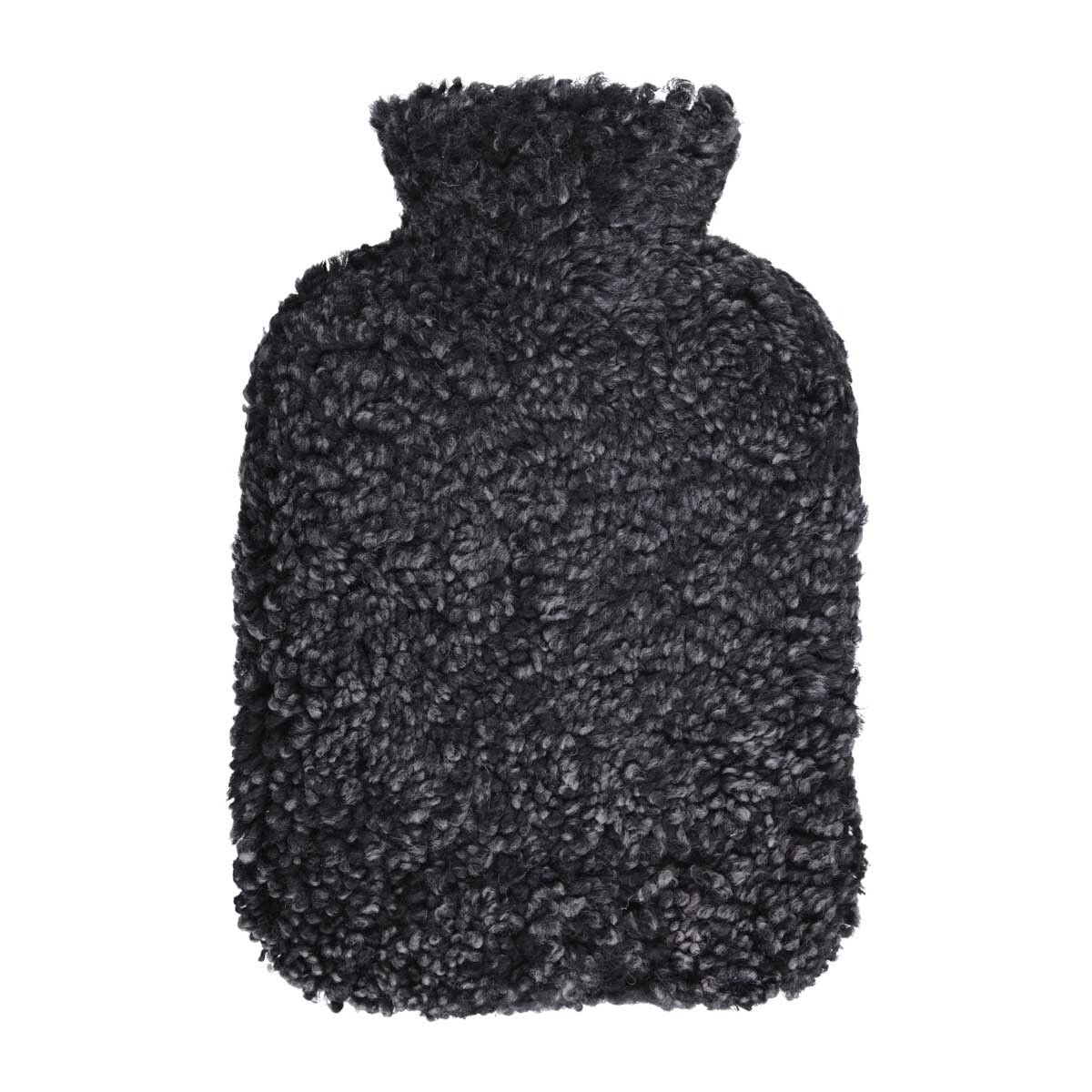 Elva Sheepskin Hot Water Bottle, Black