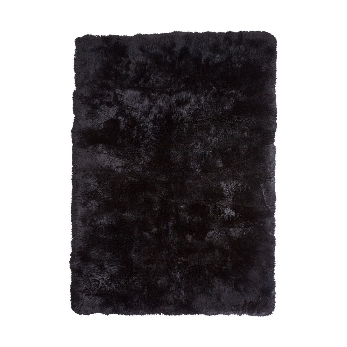 Sona Long-Wool Sheepskin Rug, Black