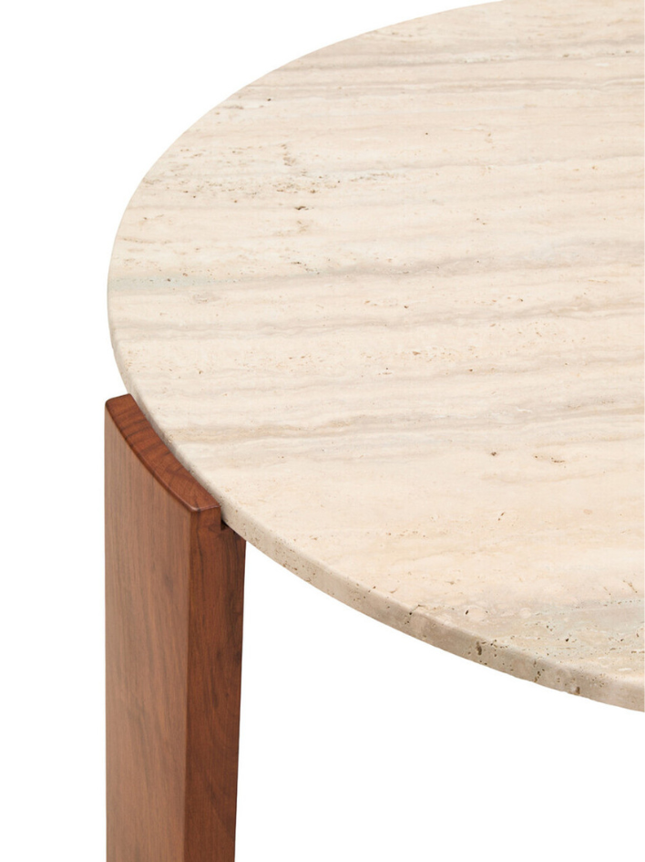 Avera Round Travertine Coffee Table