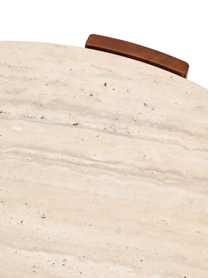 Avera Round Travertine Coffee Table