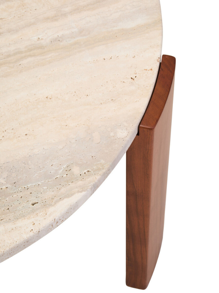 Avera Round Travertine Coffee Table