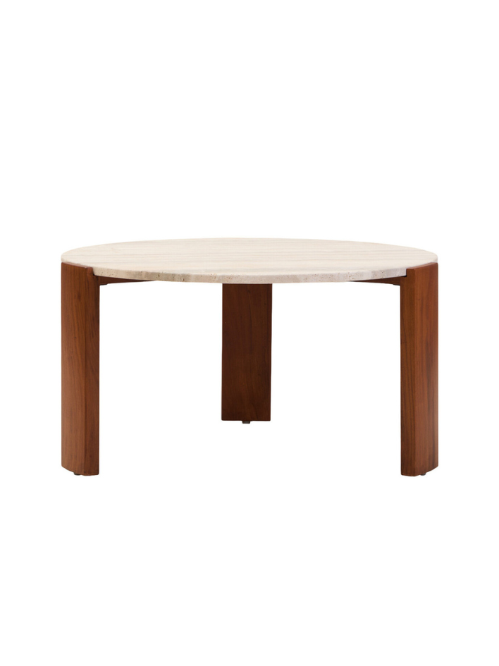 Avera Round Travertine Coffee Table