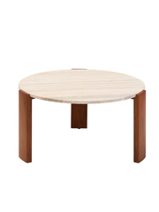 Avera Round Travertine Coffee Table