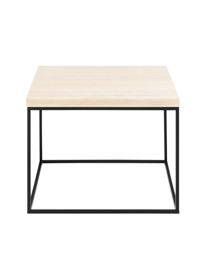 Soren Coffee Table – Travertine Paper Top & Black Base