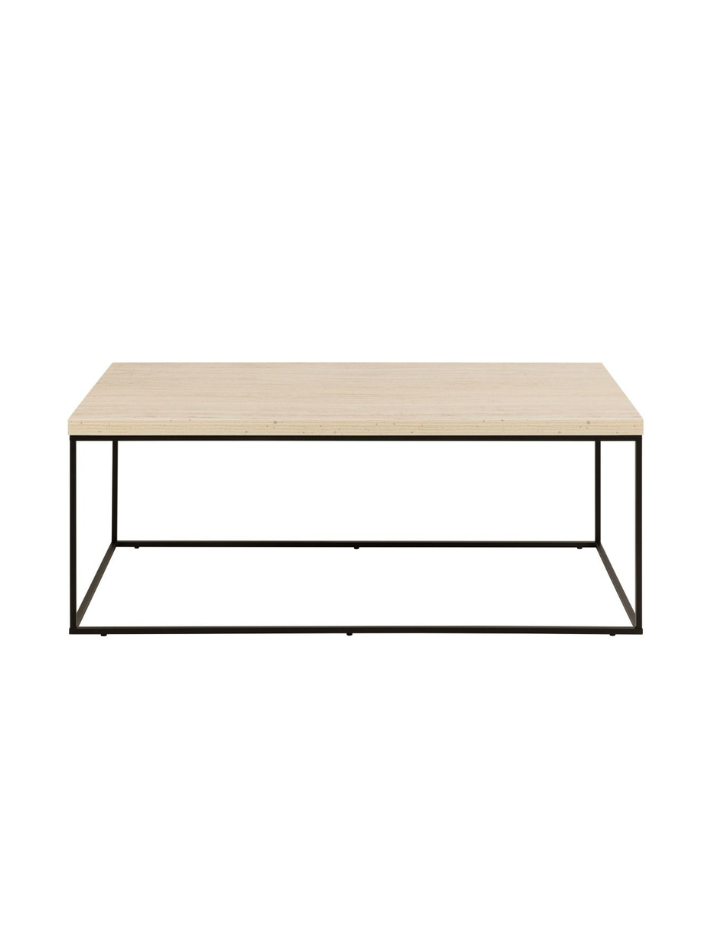 Soren Coffee Table – Travertine Paper Top & Black Base