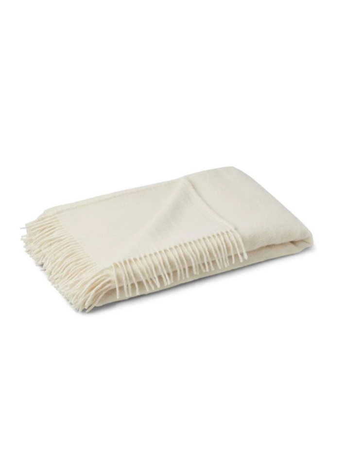Liora Alpaca & Lambswool Throw, Ivory