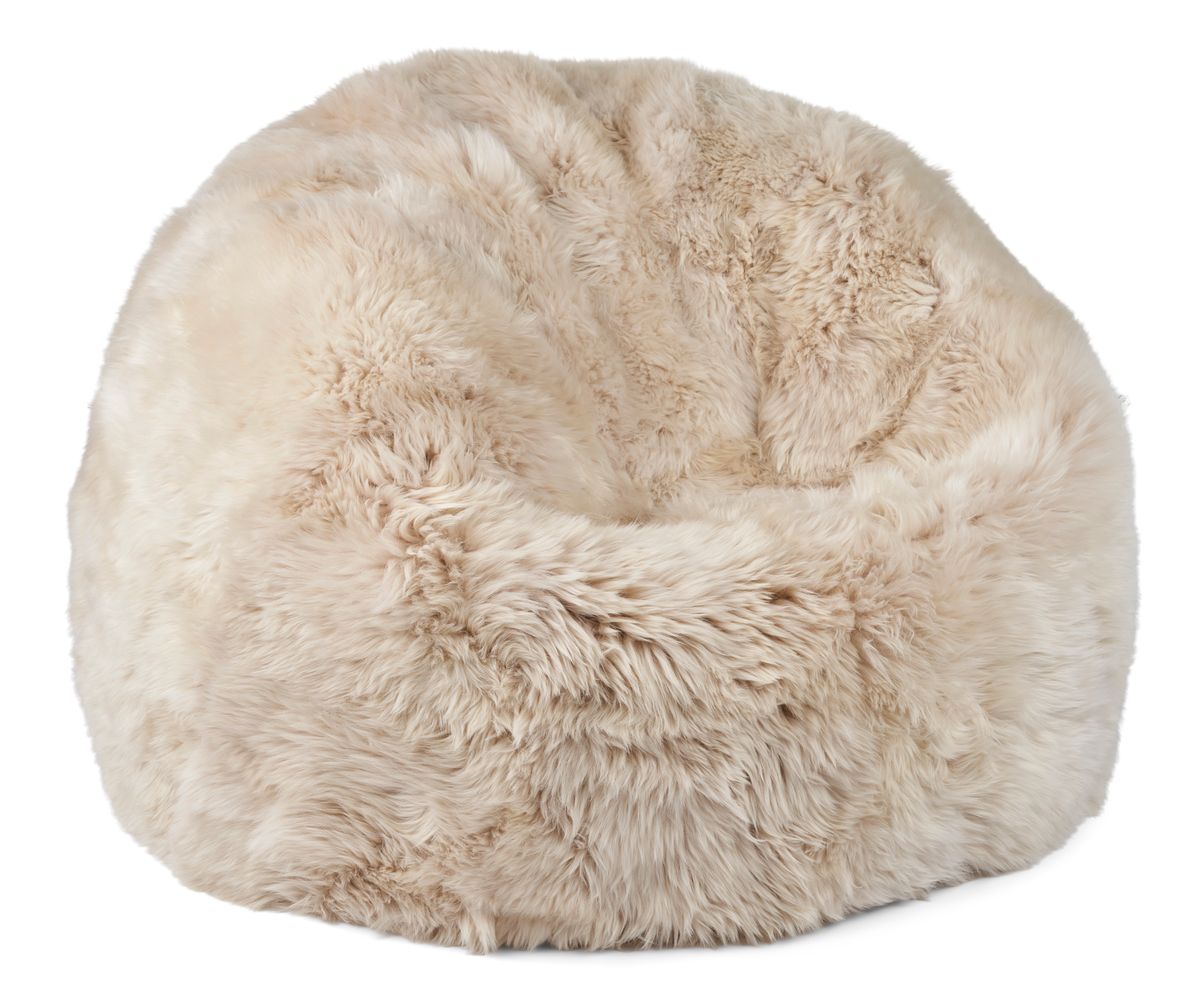 ROUND SHEEPSKIN BEAN BAG, LONG WOOL