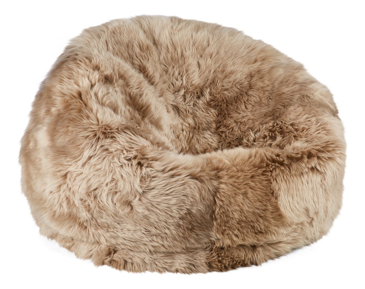 ROUND SHEEPSKIN BEAN BAG, LONG WOOL