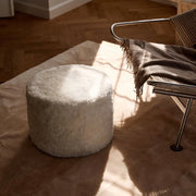 SHORT WOOL CURLY SHEEPSKIN POUF