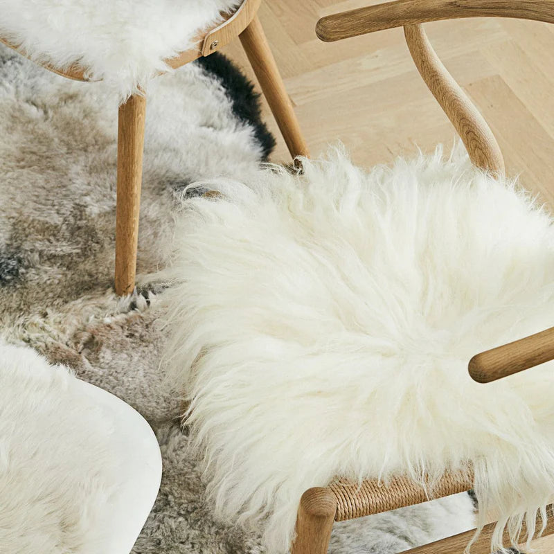 NATURES COLLECTION LONG WOOL SHEEPSKIN COVER, OFF WHITE