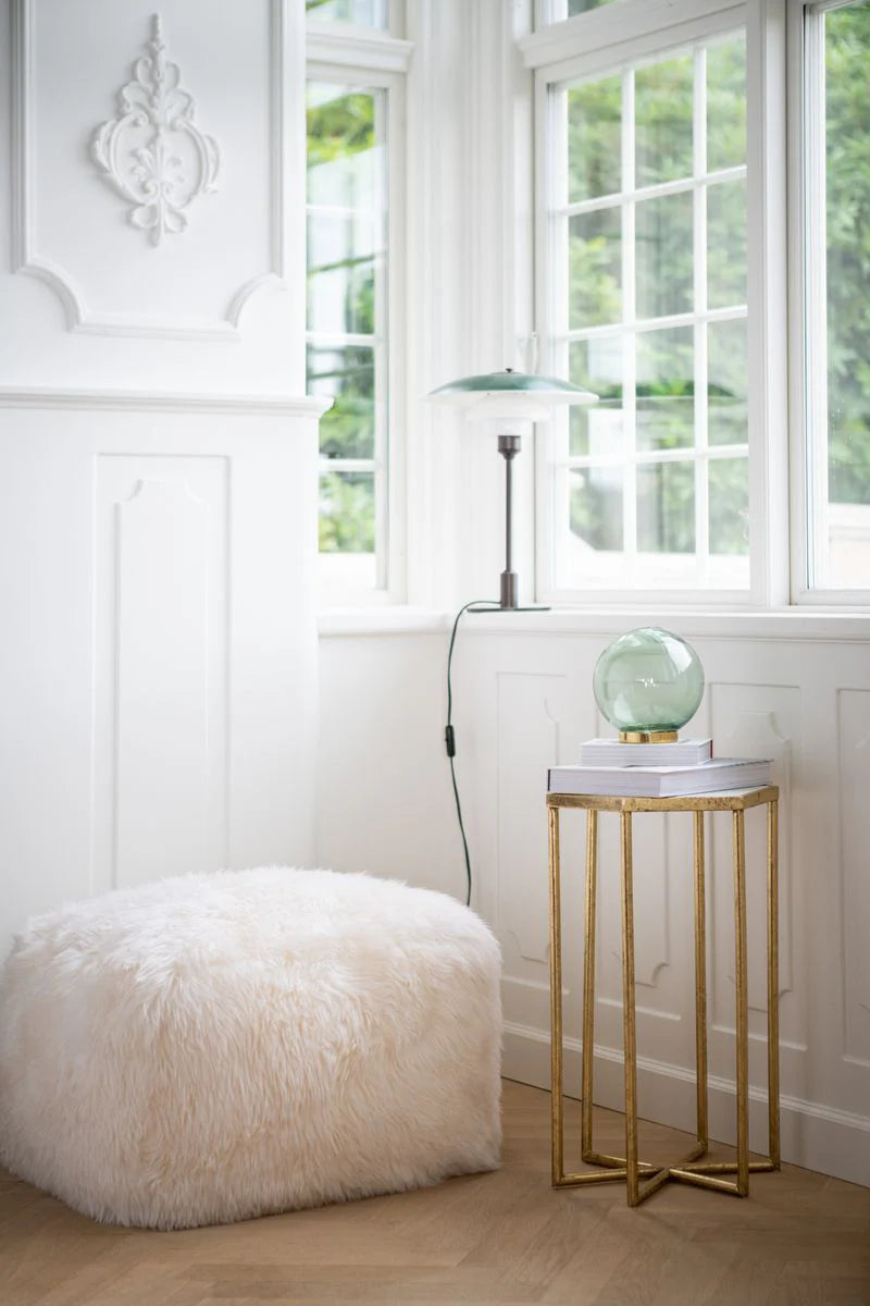 LONG WOOL SHEEPSKIN POUF