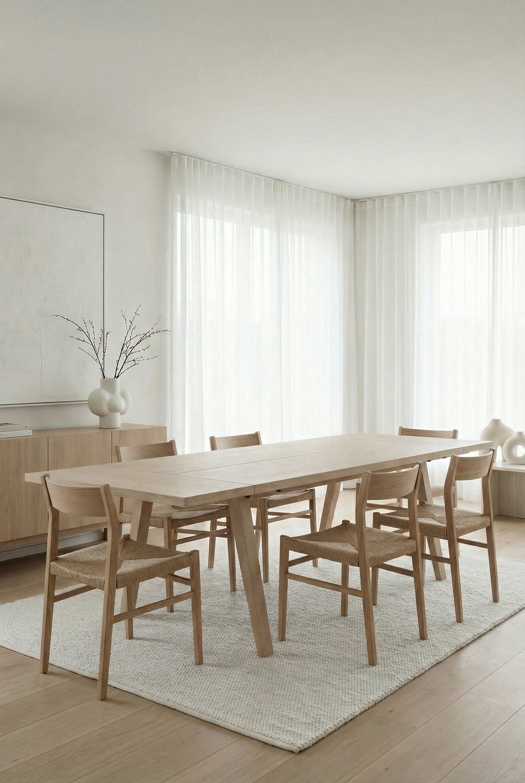 Olan Extendable Dining Table – White Oak