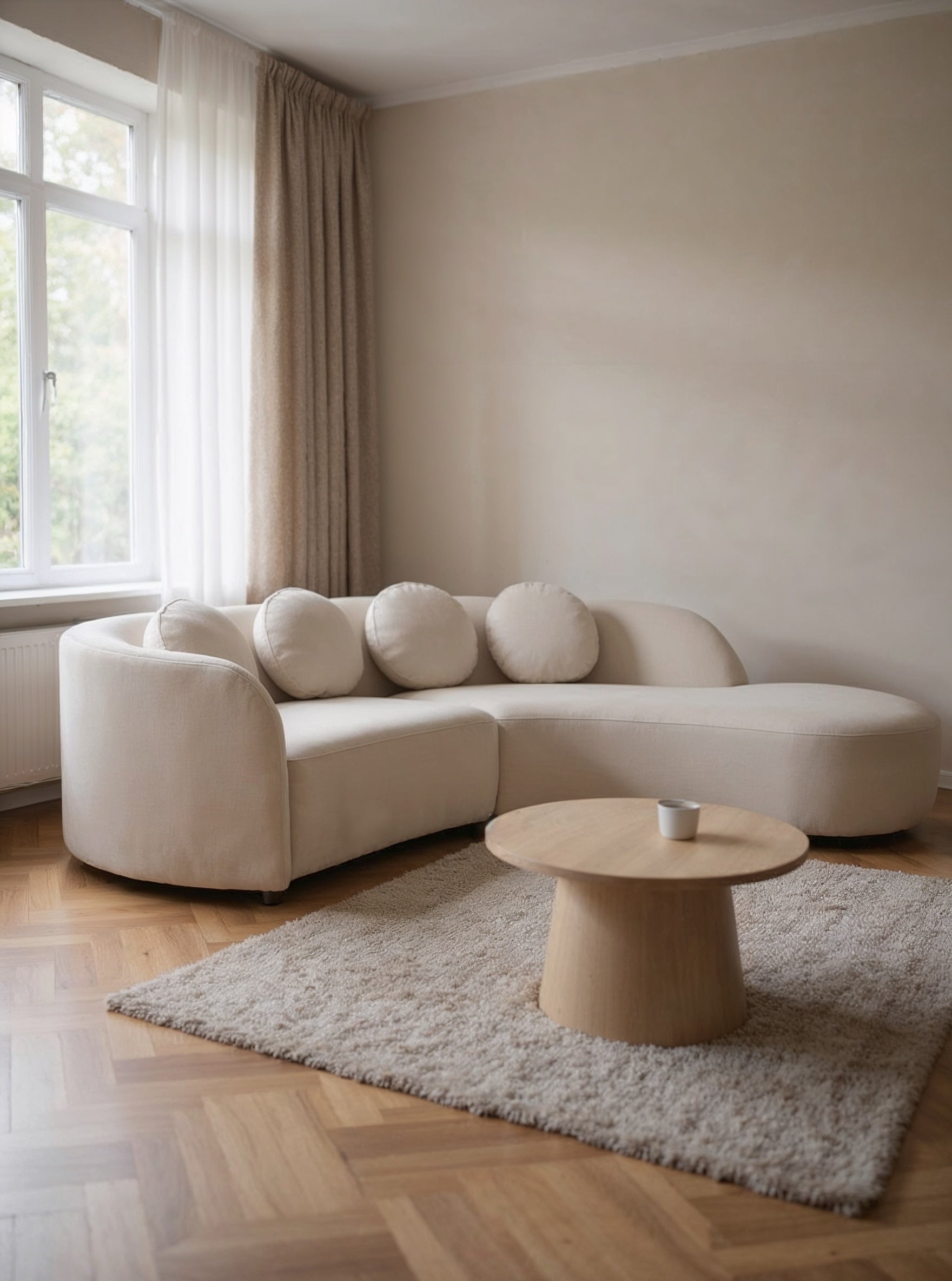 Elna Curved Three-Seater Sofa